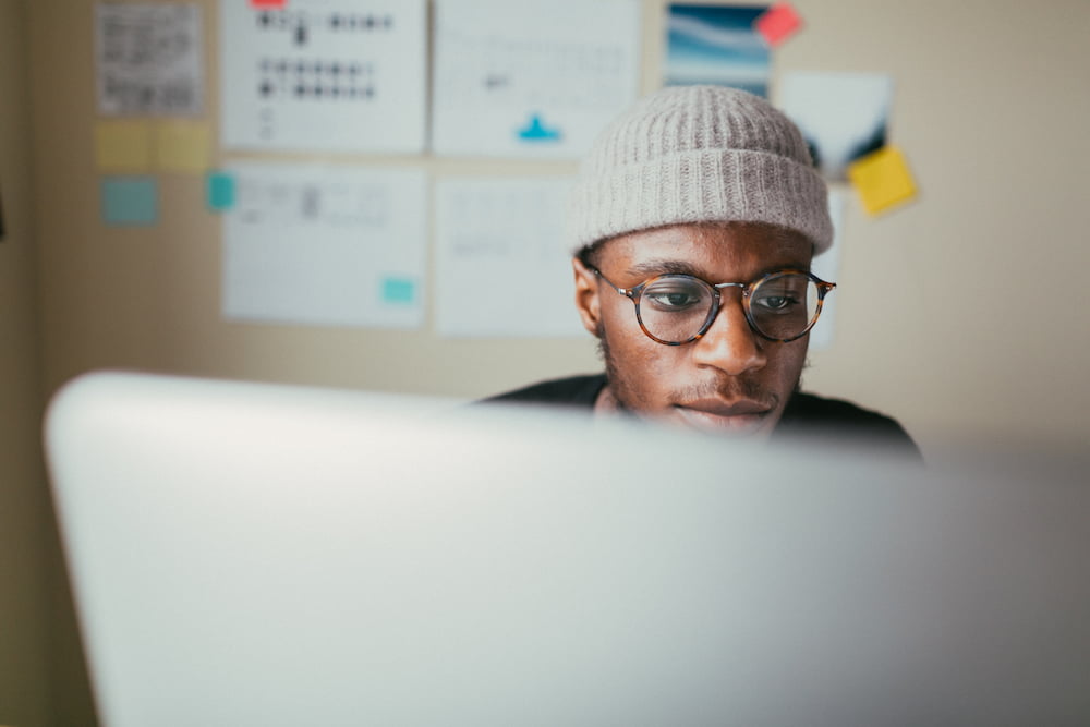 Man looking at laptop